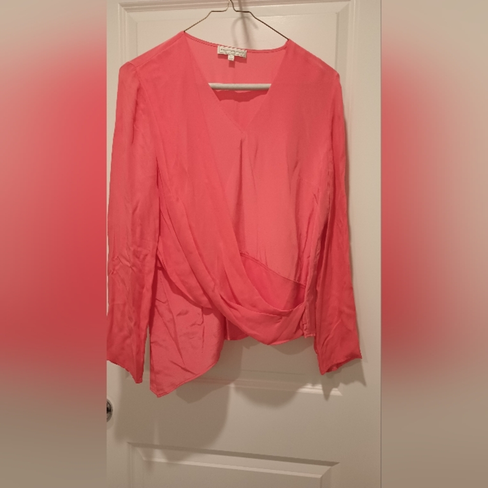 Katherine Kelly Elegant Silk Salmon Women's Top